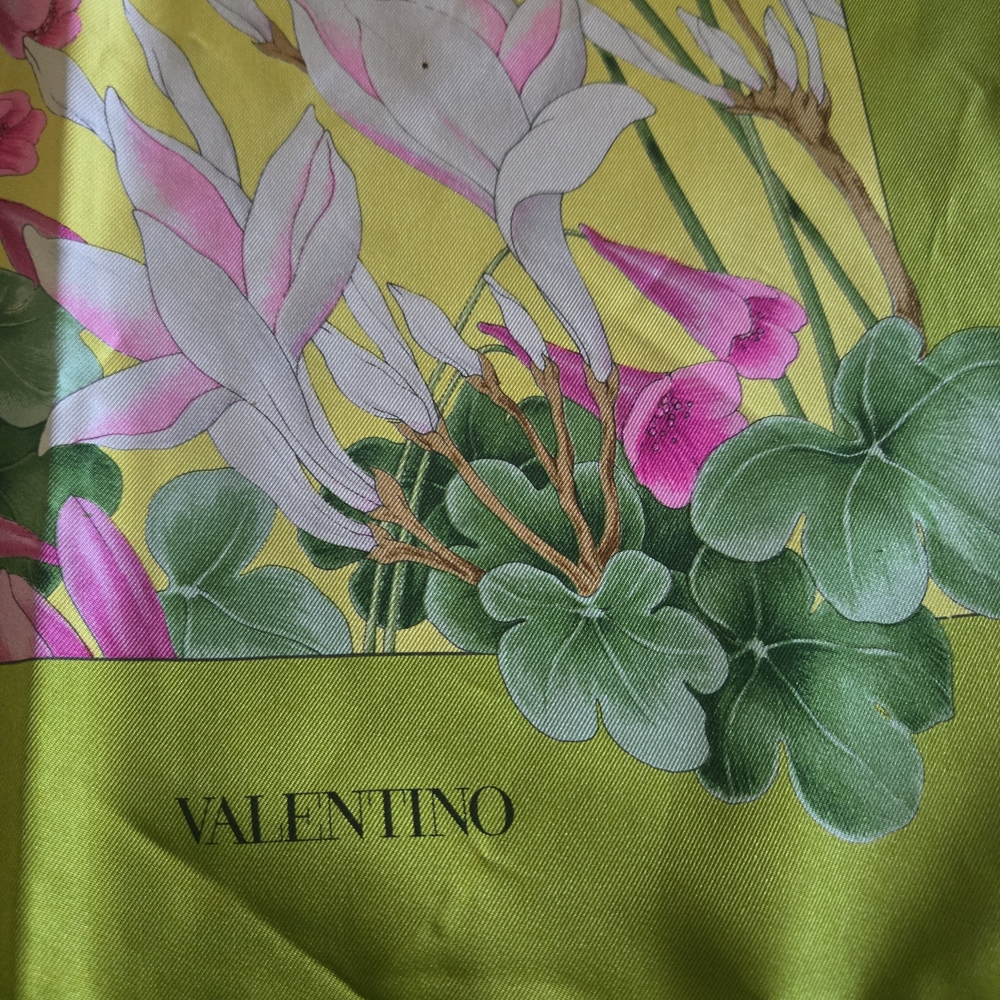 Valentino Vintage 100% Silk Floral Scarf